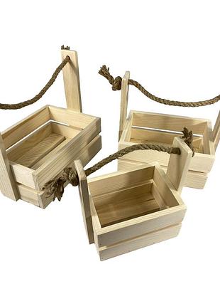 Набір садових ящиків для квітів або зберігання речей 3 шт, великий 26х18х10, середній 21х15х10, малий 16.5х12х10 топ