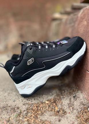Утеплені стильні технологічні кросівки skechers d’lites 4.0