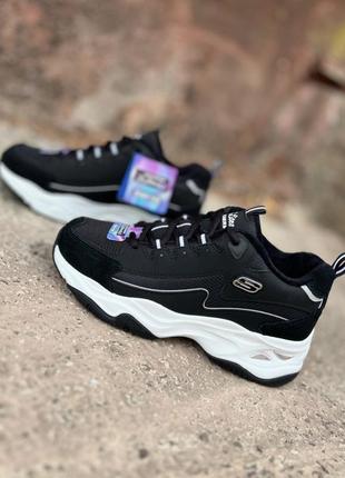 Утеплені стильні технологічні кросівки skechers d’lites 4.06 фото