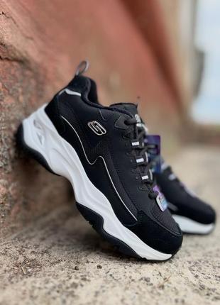 Утеплені стильні технологічні кросівки skechers d’lites 4.08 фото