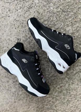 Утеплені стильні технологічні кросівки skechers d’lites 4.010 фото