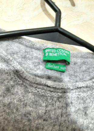 United colors of benetton детский свитшот джемпер свитер серый вязаный на мальчика 4-5лет деми/зима6 фото