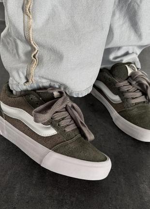 Кеды vans knu skool khaki , женские кроссовки, венс3 фото