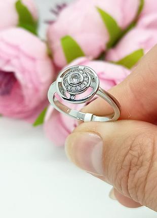 Колецо медсплав родий, фианиты круг, закутка