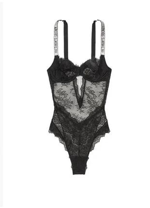 Кружевное боди со стразами victoria’s secret