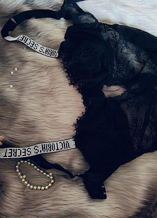 Кружевное боди со стразами victoria’s secret