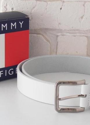 Чоловічий шкіряний білий універсальний ремінь tommy hilfiger