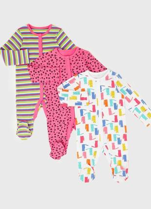 Чоловічки-сліпики 3 шт. в уп. від dunnes, англія. розміри 0-3 міс.