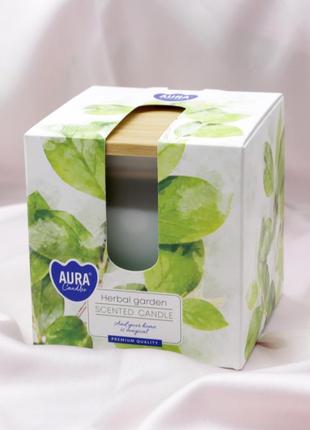 Свічка ароматизована 26 год herbal garden (трав'яний сад) з двома гнотами в стакані...