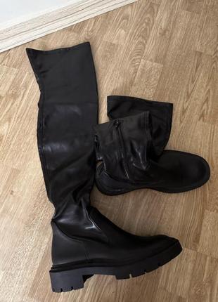 Сапожки ботфорти zara