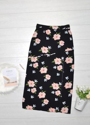 Стильна юбка міді в квітковий принт topshop.1 фото