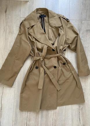 Плащ тренч зара zara беж женский
