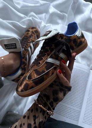 Женские кроссовки adidas samba pony wales bonner leopard.8 фото