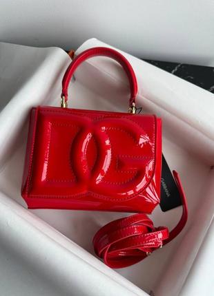 Червона лакова сумка в стилі dolce gabbana дольче габана
