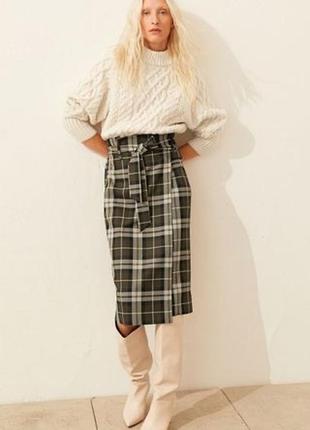 Юбка зеленая в клетку h&m