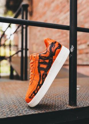 Мужские кроссовки nike air force 1 skeleton orange1 фото