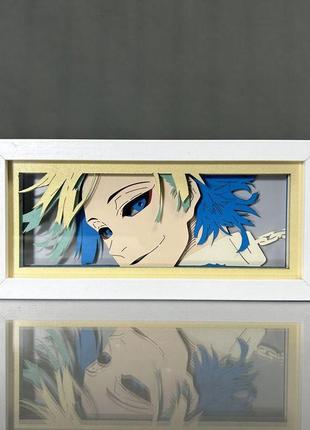 Многослойный ночник лампа аниме синяя тюрьма blue lock светильник kaiser michael блю...