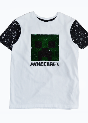 Белая футболка minecraft george на мальчика 10-11 лет