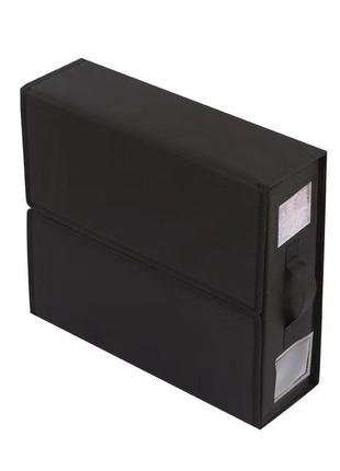 Органайзер для зберігання постільної білизни кофр для одягу короб у шафу складаний чорний