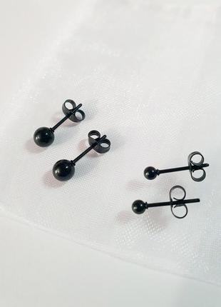 Серьги маленькие шарики медсталь