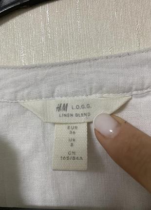 H&m блуза рубашка льняная6 фото