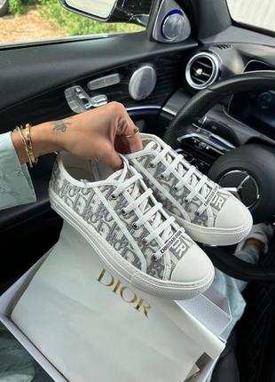 Жіночі кеди в стилі dior b23 low logo grey premium.