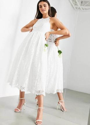Asos сукня біла коктейльна , плаття міді6 фото