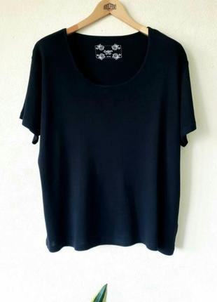 Черная (100 % коттон) базовая футболка cotton traders 26-28sk