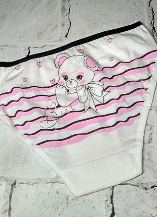Трусики для девочки donella мишка хлопковые трусы слипы девочке от 8 до 9 лет 134-140 см молочные