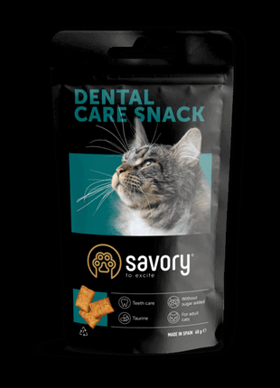 Хрумкі ласощі у формі подушечок savory для котів для здоров'я зубів 60г