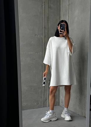 Платье футболка туника оверсайз лайм пломбир синий короткое мини платье ночнушка...