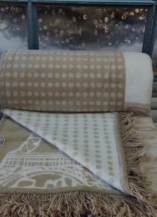 Плед хлопковый с бахромой плотный евро размер 200 на 240 см sarar париж