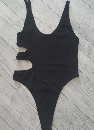 Боди топ майка в рубчик из трикотажа zara