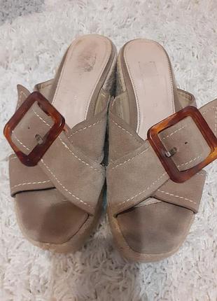 Zara шльопанці шкіряні