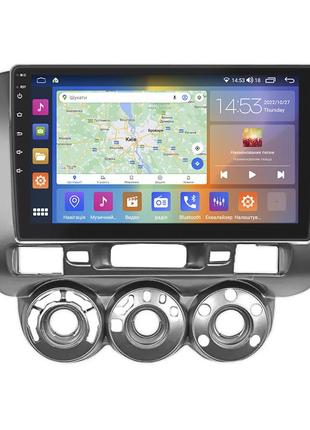 Штатная магнитола lesko для honda jazz i рестайлинг manual ac 2005-2008 экран 9" 2/32gb carplay 4g wi-fi gps