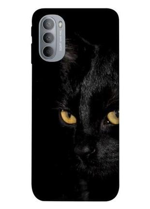 Чехол с принтом на моторола мото джи 31 черный кот / чехол с принтом на motorola moto g31
