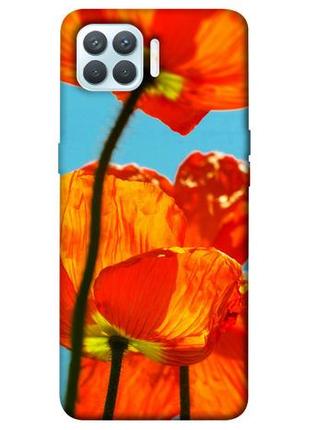Чехол с принтом на оппо ф1 яркие маки / чехол с принтом на oppo f1
