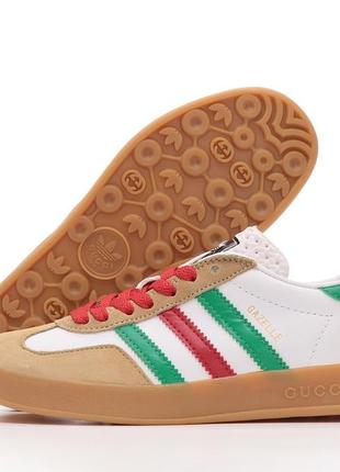 Adidas gazelle white green red, кросівки адідас жіночі, кроссовки женские адидас8 фото