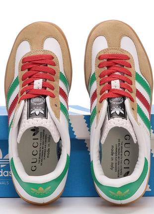 Adidas gazelle white green red, кросівки адідас жіночі, кроссовки женские адидас3 фото