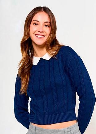 Кофта, светр, кардиган, джемпер, пуловер, синій, стильний, модний, брендовий, трендовий, класичний, вінтажний, pull&bear.