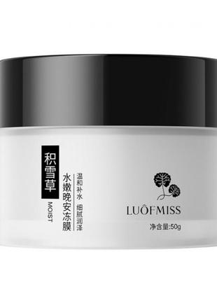 Нічна маска для шкіри обличчя з екстрактом центелли азіатської та протеїнами шовку luofmiss, 50 г