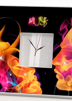 Часы "группа muse" для фанатов, музыкантов, любителей рок-музыки, украшение интерьера в бар, клуб, с