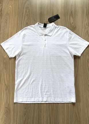Мужская хлопковая поло футболка монограмм black squad slim fit
