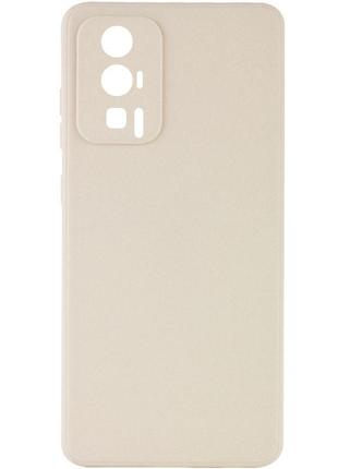 Силиконовый чехол на xiaomi poco f5 pro бежевый / силиконовый чехол на сяоми поко ф5 про