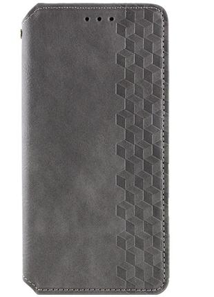 Кожаный чехол книжка с визитницей на samsung galaxy a05 серый / кожаный чехол книжка с визитницей на самсунг