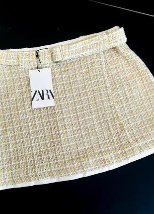 Твидовая юбка с подкладкой на запах zara 13-14 лет (158-164 см)