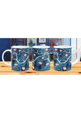 Чашка кружка гуртка з принтом фрукти яблуко