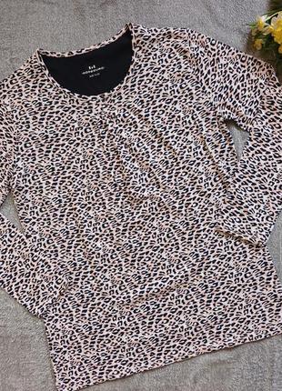 Жіноча домашня піжамна футболка з довгим рукавом лонгслів