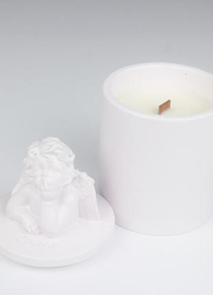 Аромасвічка cupid santal lavender 100% wood wax 165g 35h гранд презент nac 1103