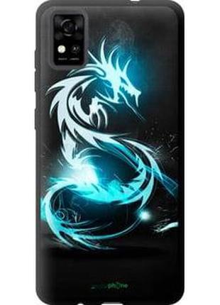 Чохол на zte blade a31 біло-блакитний вогненний дракон "113b-2522-2448"